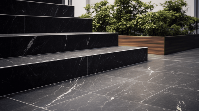 Ступени из кварцевого агломерата Marquina (Маркина)
